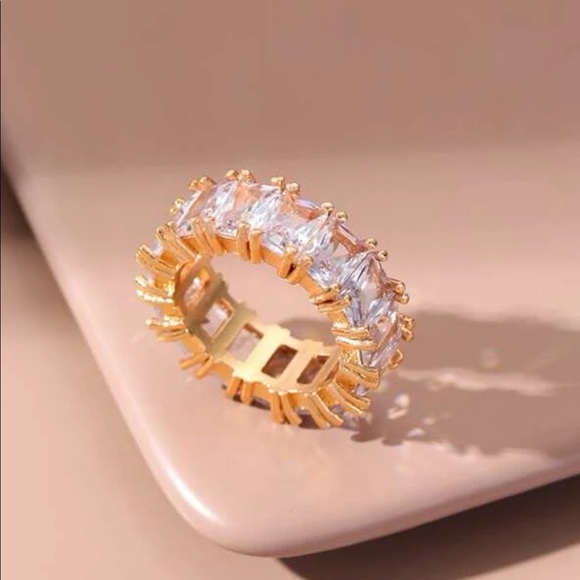 Cubic Zirconia 14 Karat Eternity Ring - Picture 2 of 6